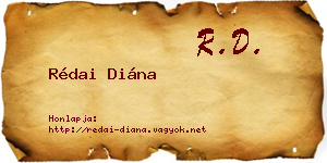 Rédai Diána névjegykártya